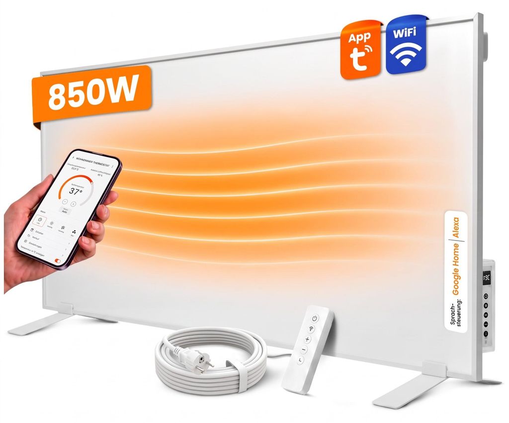 Dalsys Infrarotheizung 850W - Infrarot Wandheizung für ca. Produktbild 
