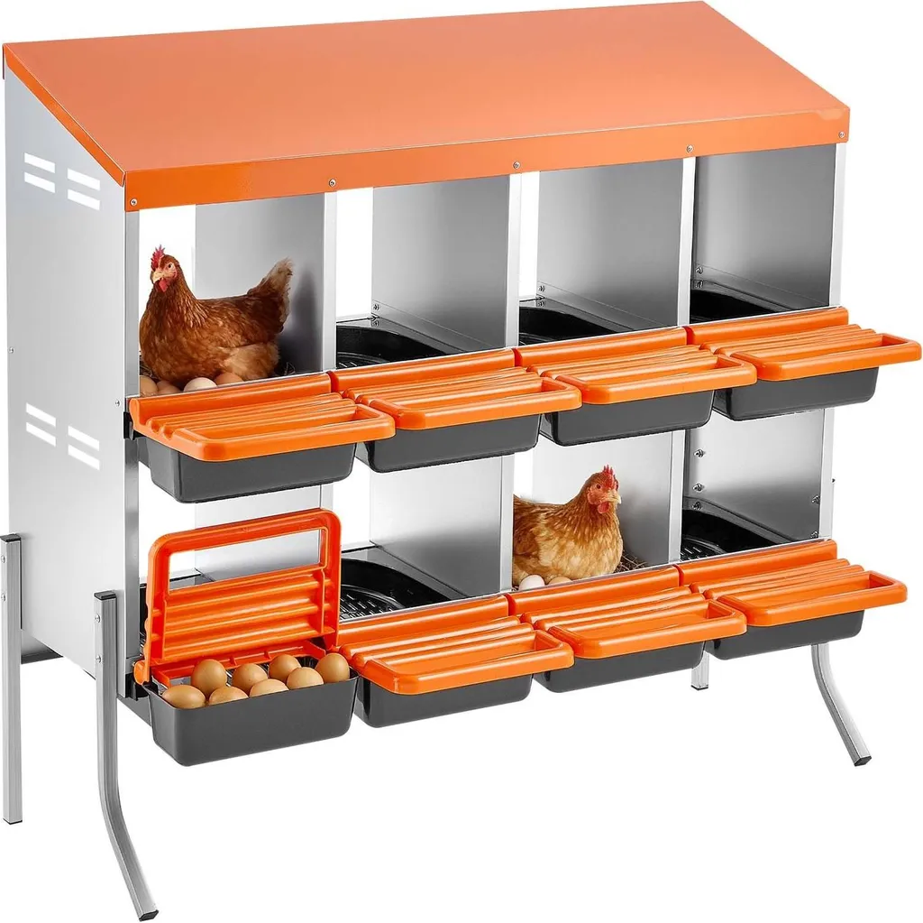 Pondoir pour Poules 2 Étages - Abrollnest 8 Compartiments - 106x52x99cm