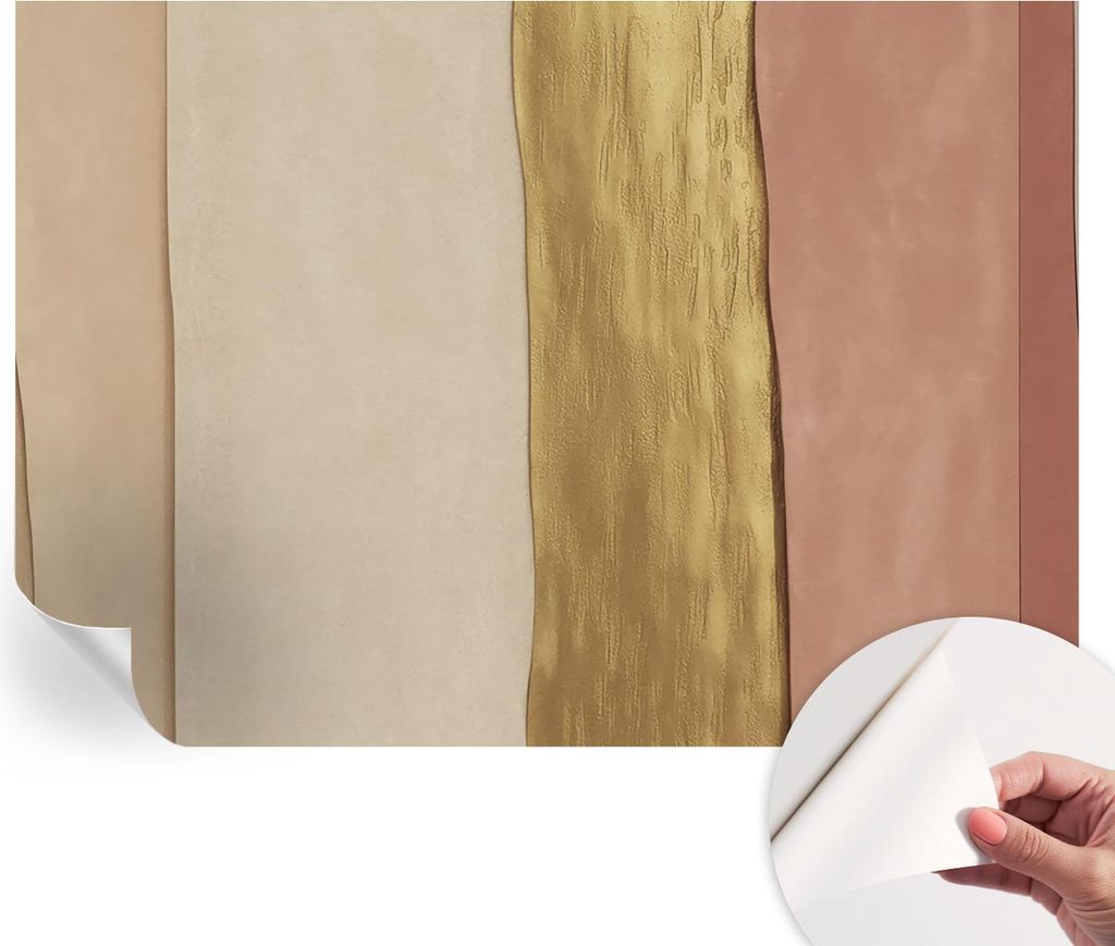 Selbstklebende Wandtapete - Dekorative Tapete für Wohnzimmer - Klebefolie für Wandbilder - Tapetenfolie für Wanddekoration - 208x146 cm - Wellen...