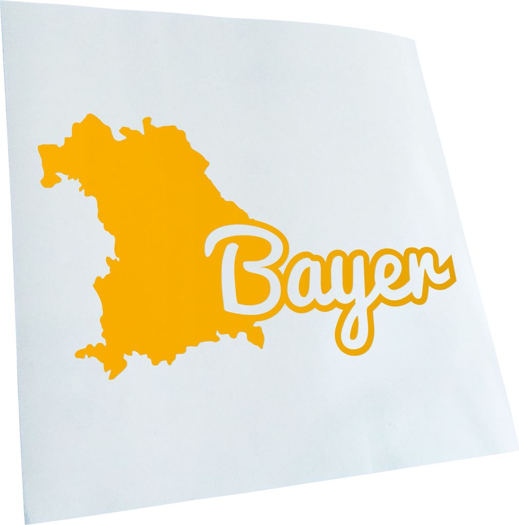 Kiwistar - Autoaufkleber - Bayer Bayern Herkunft - Gelb - 24x14cm - Aufkleber für Auto, Laptop, Fahrrad, LKW, Motorrad mehrfarbig JDM Decal Racing