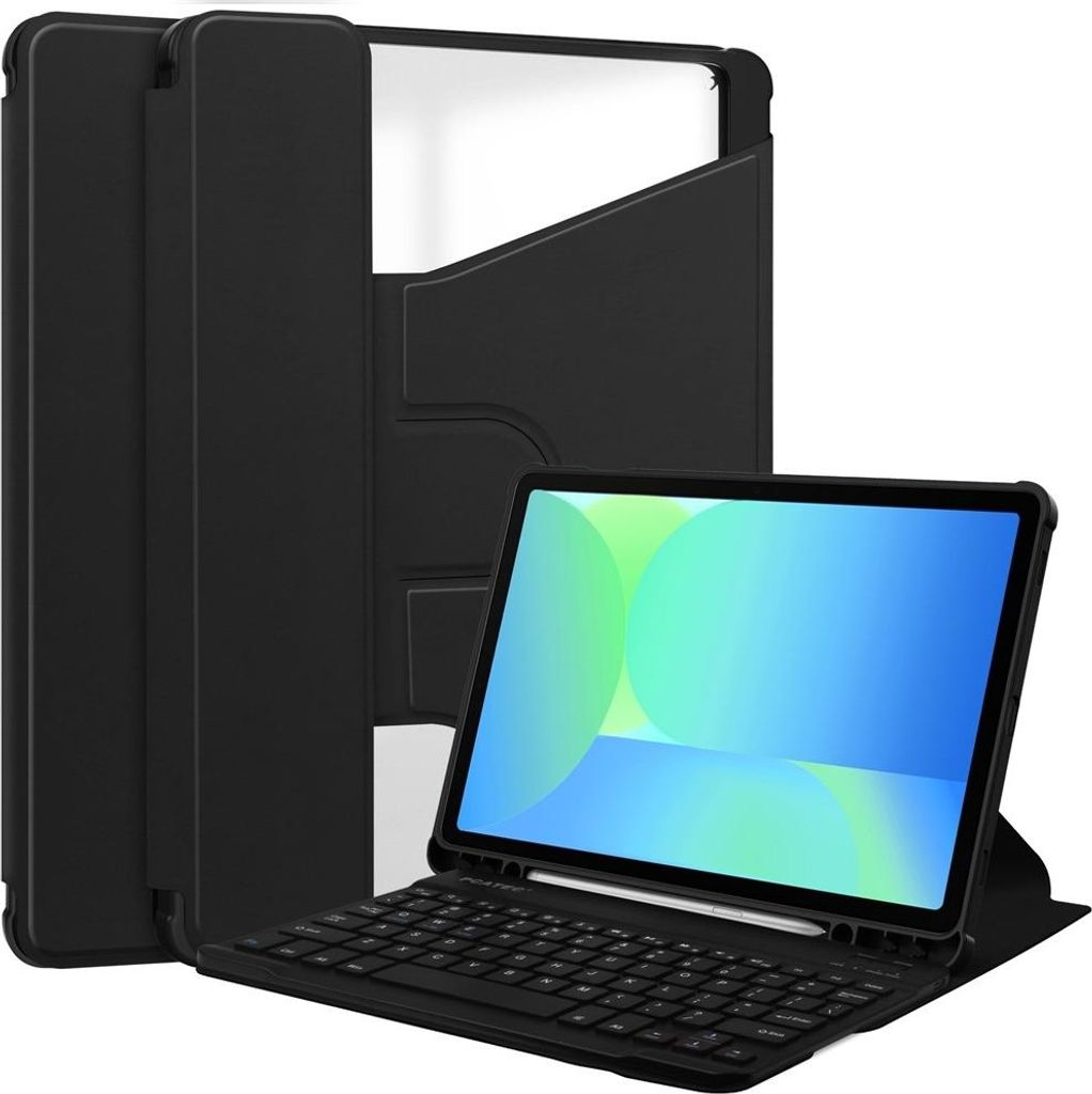 Samsung Galaxy Tab S10 Lite Hülle - Coverup 360° Rotating Folio Klapphülle mit Schlaf/Wach-Funktion - Schwarz