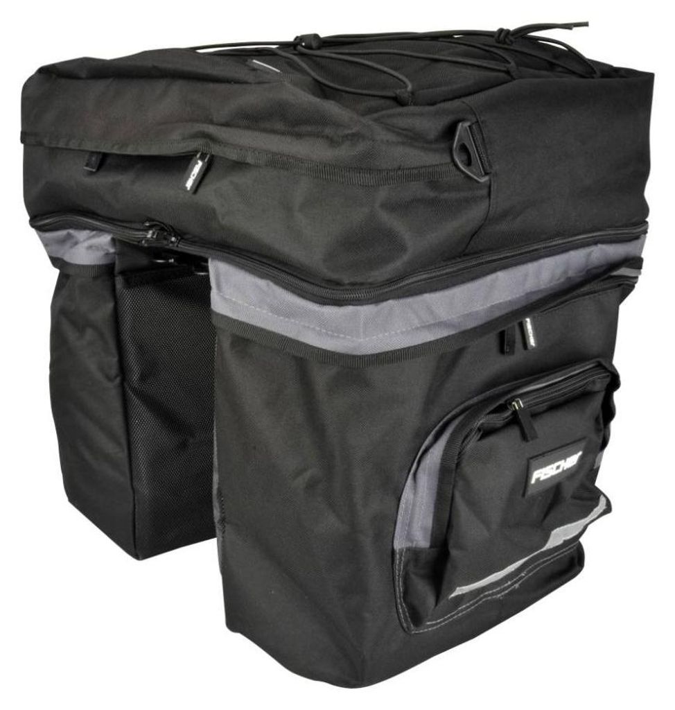 FISCHER Fahrrad-Gepäckträgertasche 3-fach schwarz Produktbild 
