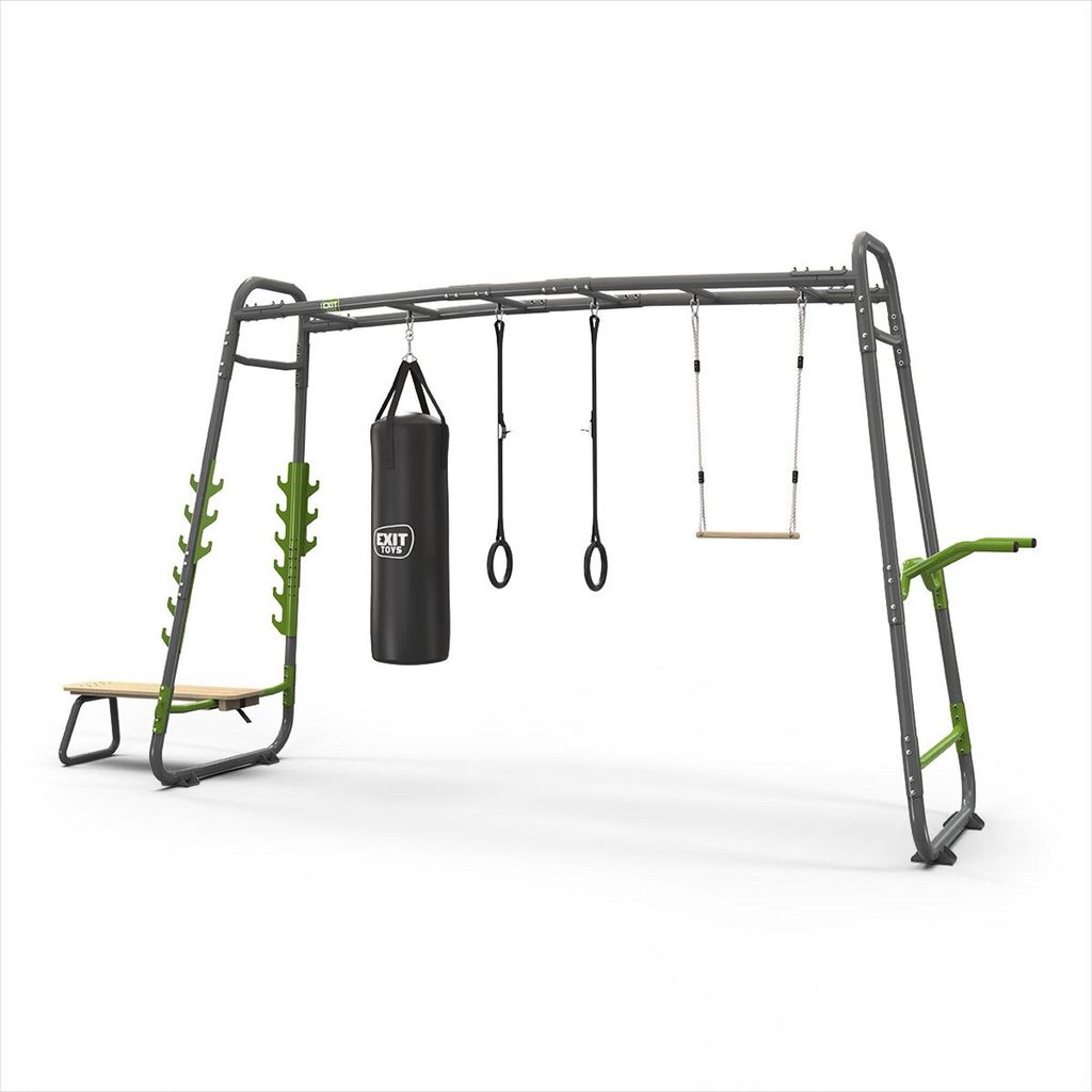 EXIT GetSet Monkeybar MB330, Krachtstation, Outdoor Fitness, Klimrek Outdoor, Kinder & Volwassenen, Grau