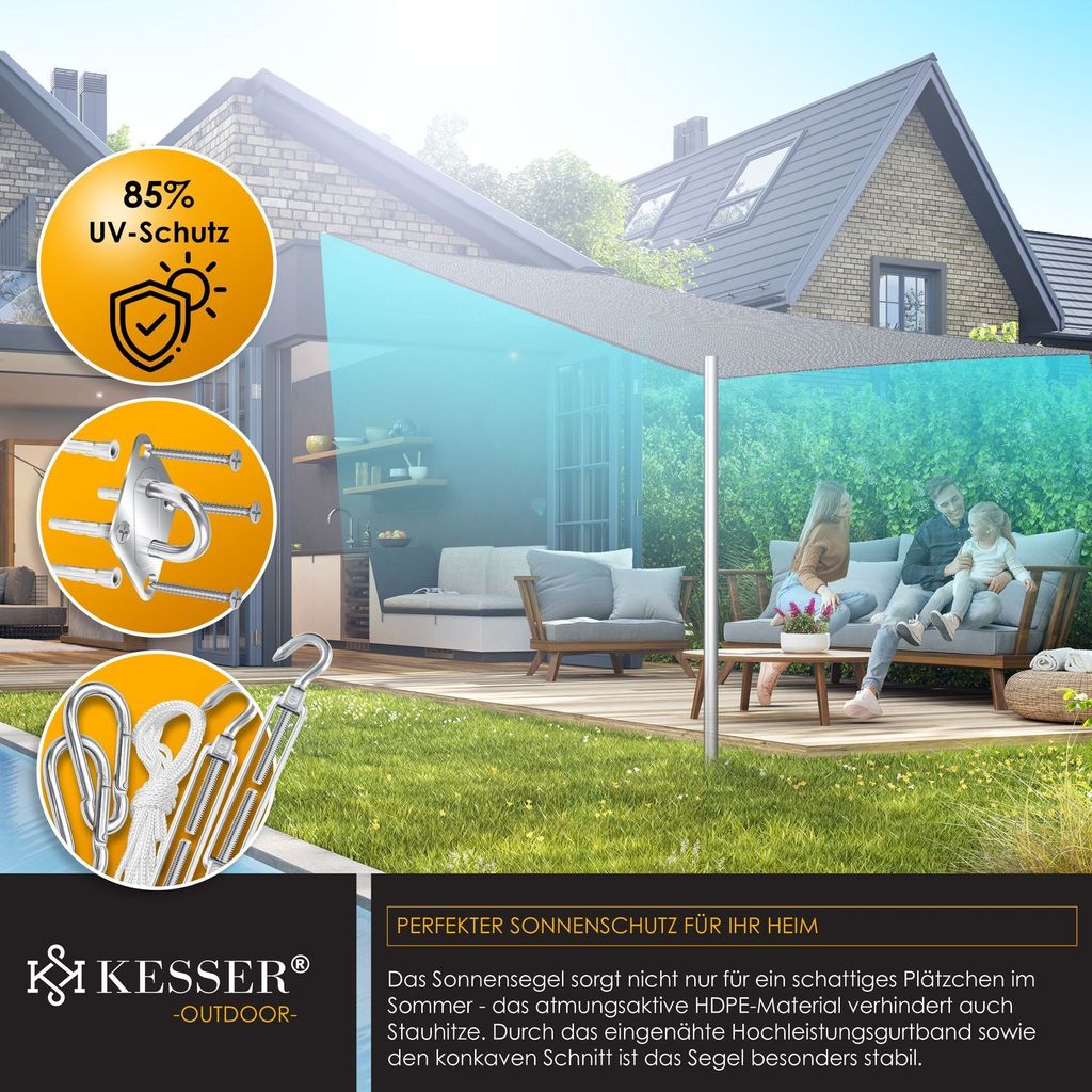 KESSER Sonnensegel | HDPE | wasserabweisend & windabweisend