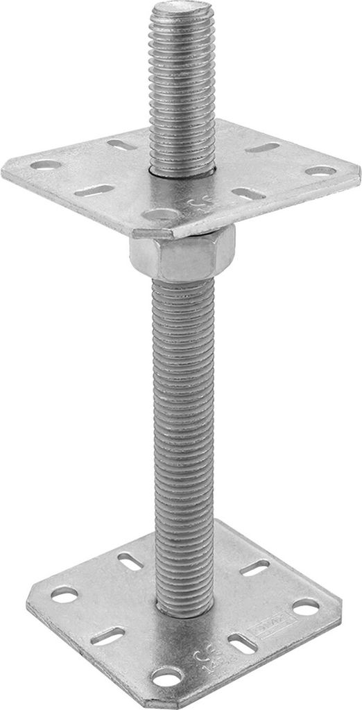 A product shot of an adjustable post foot.