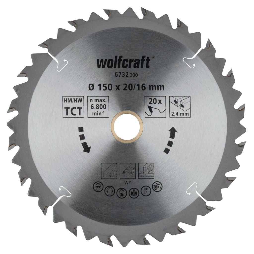 Wolfcraft Kreissägeblatt Serie braun HM, 20 Zähne ø150mm