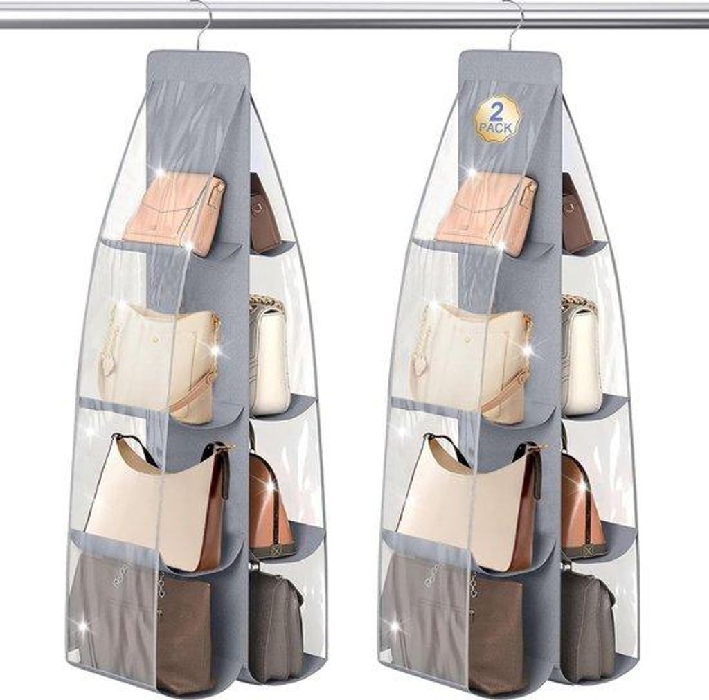 Handtas Organizer Set, 2teilig, 8in1 Design, Grau, Nichtgewebt