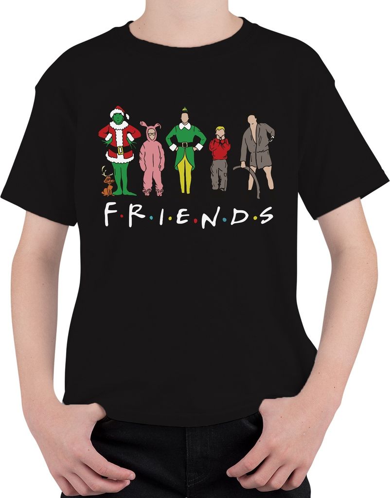Friends Weihnachtsfilme Cartoon - Weihnachten Christmas Xmas Uni Kinder T-Shirt, Schwarz, 140