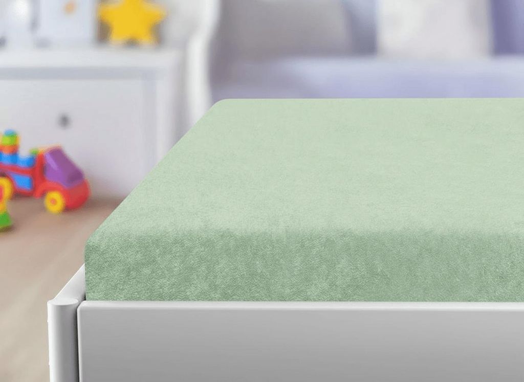 Froté prostěradlo do dětské postýlky zelené 60x120 Obrázek produktu 