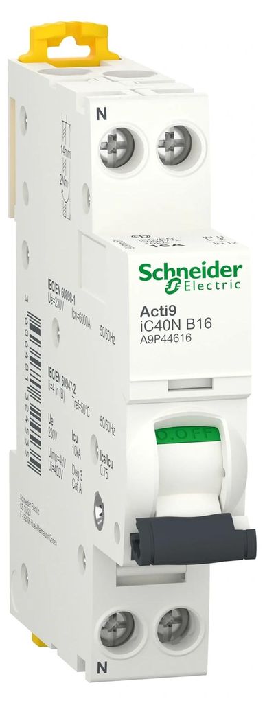 Elso Acti9 iC40N, Leitungsschutzschalter, 1 P+N, 16A, B Produktbild 