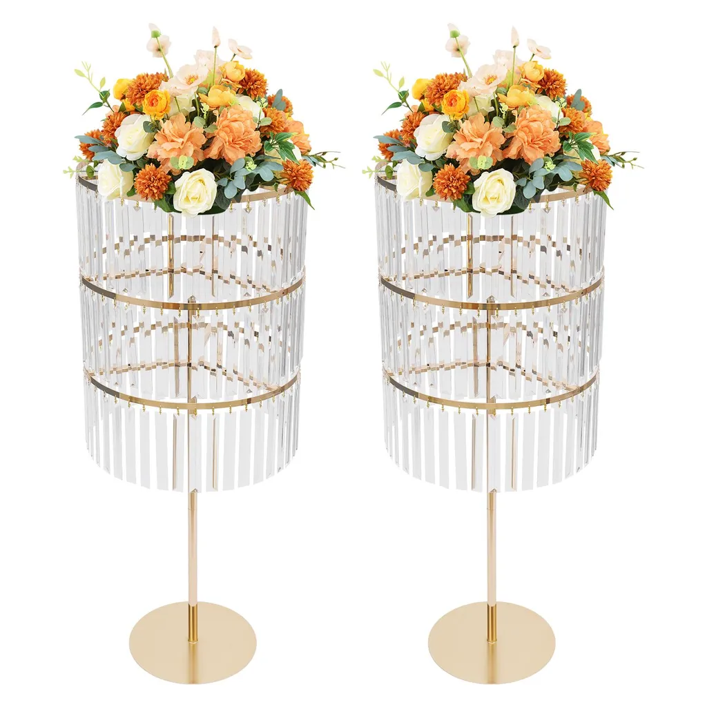 Colonne de Mariage Dorée à 3 Étages 40x95 cm pour Décoration de Table