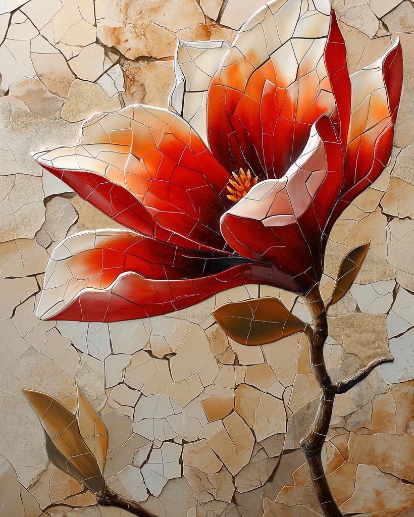 Plakat 40x50cm Mosaik aus Glasblume