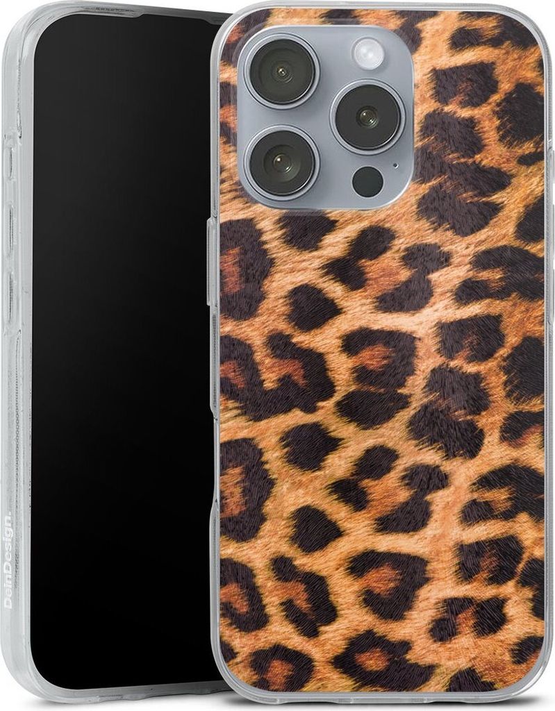 DeinDesign Handyhülle für Apple iPhone 16 Pro Silikon Hülle Case Smartphone Schutzhülle Animalprint Fell Leopard