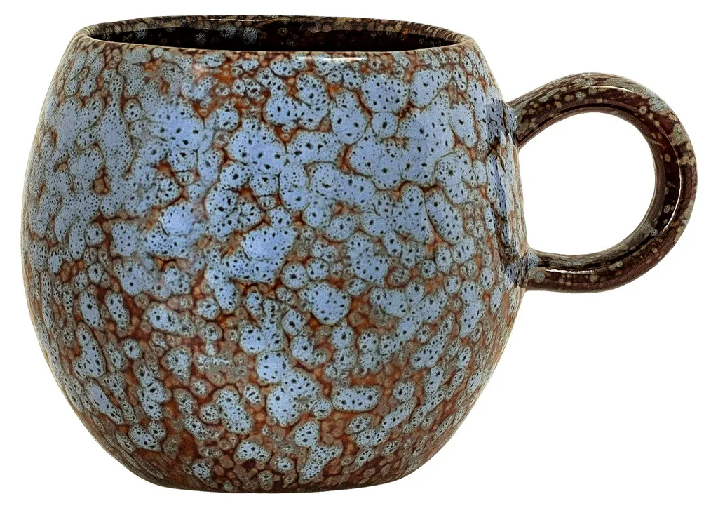 Mug Bloomingville Paula Blu Marrone 275ml | Gres Artigianale