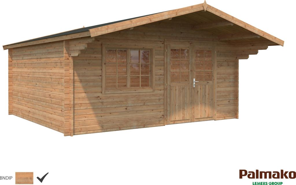 Palmako Gartenhaus Britta 19,7 m² - 40 mm Hellbraun tauchimprägniert