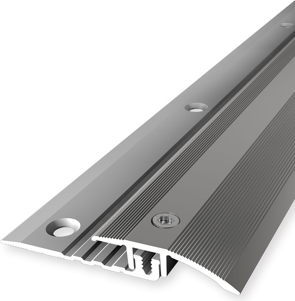 PROVISTON | Übergangsprofil | Vinylausgleich | Breite: 33 mm | Höhenausgleich: 4 - 9.5 mm | Länge: 900 mm | Aluminiumprofil | Edelstahloptik | 1...