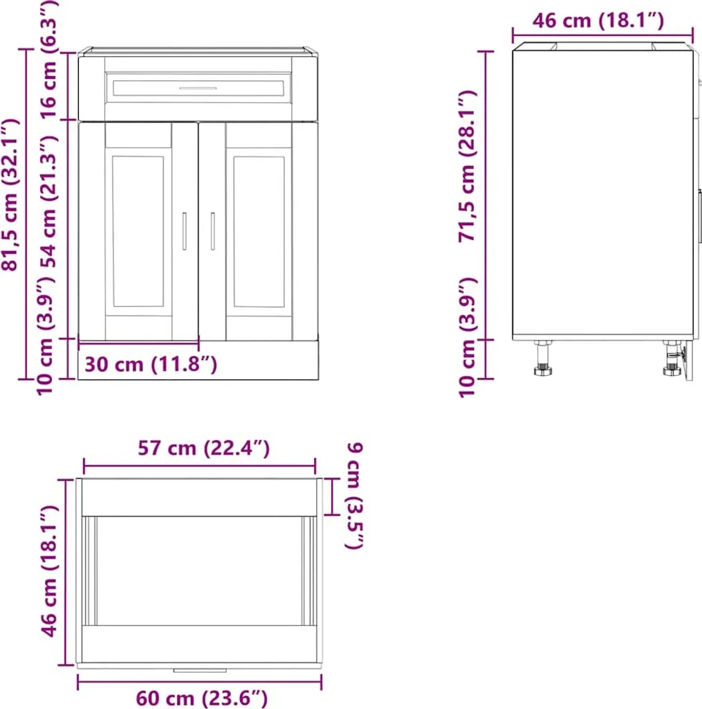 Base Cucina SYFAX™ Rovere Fumo | Legno Multistrato Porto Design - 10