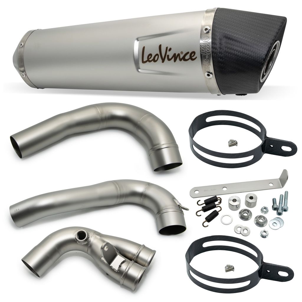 LeoVince Endschalldämpfer LV ONE EVO mit Zulassung, Edelstahl, Carbon Kappe kompatibel mit Aprilia SRV 850 Bj. 2012 - 2016 E3 / Gilera GP 800 Bj. ...