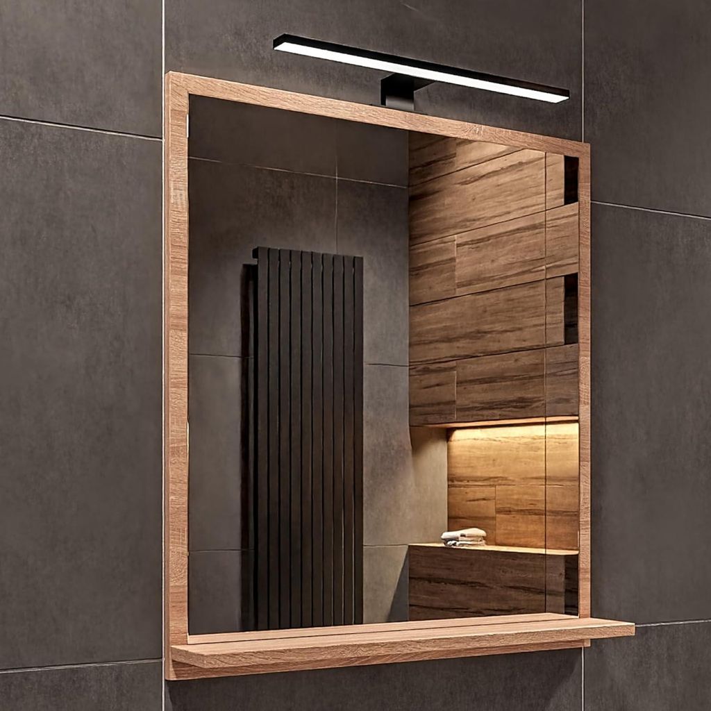 Lustro Łazienkowe Sonoma z LED 4000 k IP44 z Półką 70x60x12 Zdjęcie produktu 