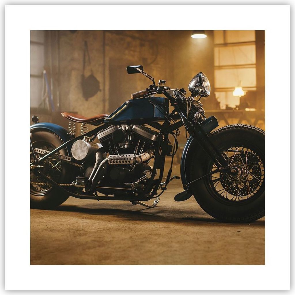 Poster - Poster ohne Rahmen - Motorrad Motor - 40x40 cm - Produktbild 