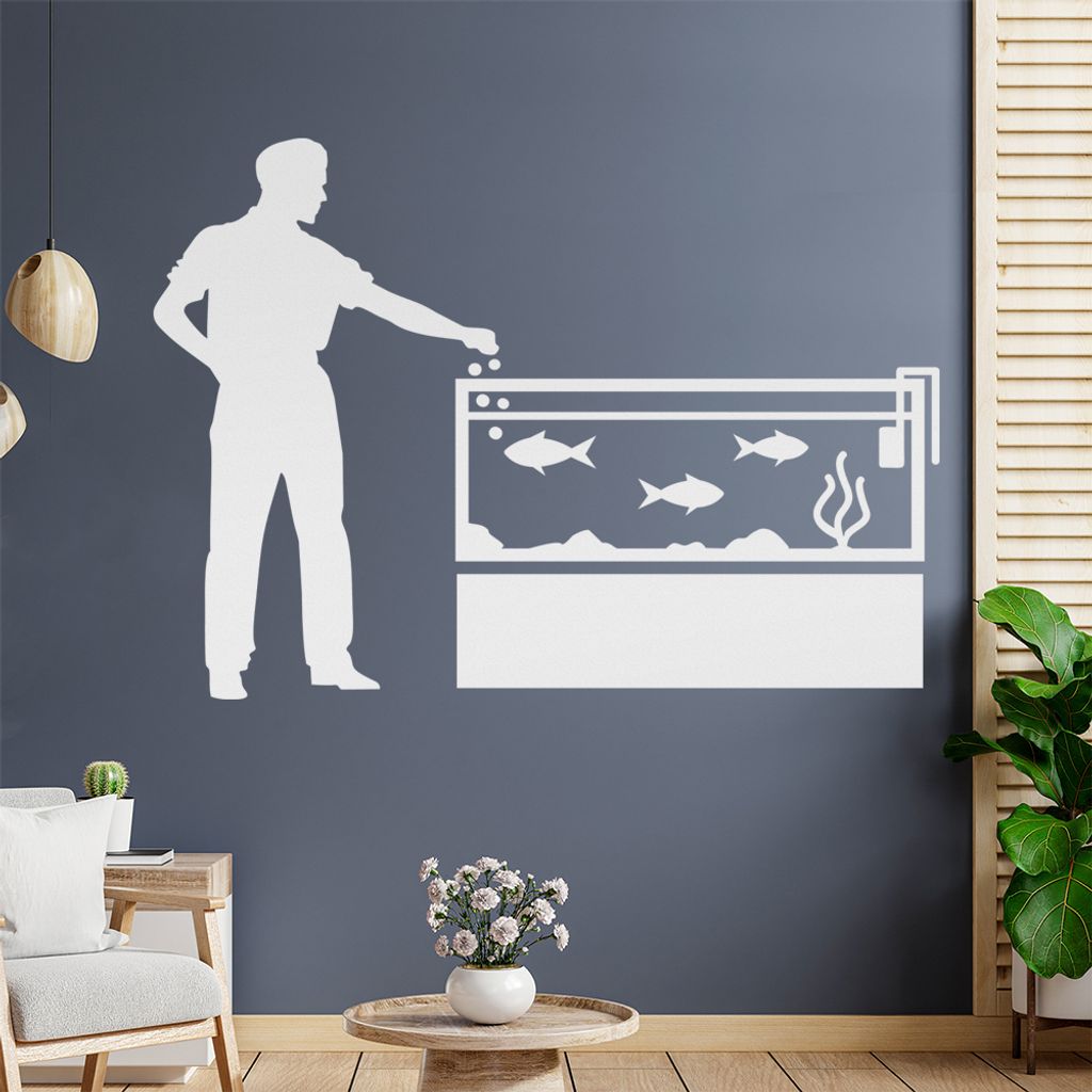 Aquaristik Fische Aquariums Wandtattoo Wandaufkleber Wall Sticker - Dekoration, Küche, Wohnzimmer, Schlafzimmer, Badezimmer