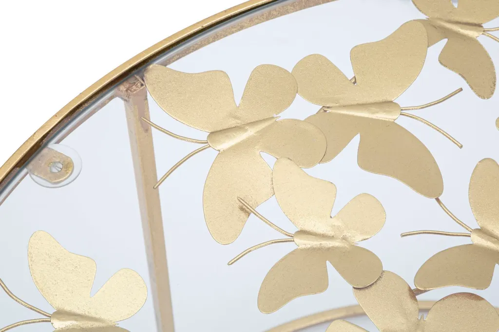 Table Basse Dorée Papillons 60cm en Métal : Design Élégant et Aérien