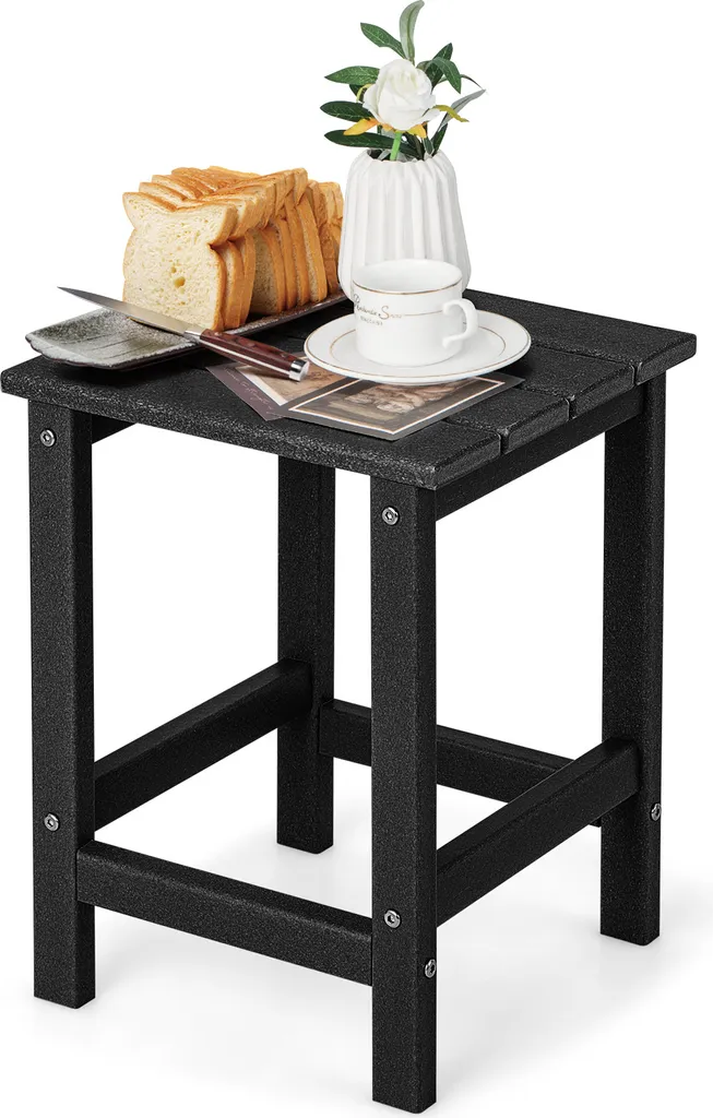 Offerta Tavolino COSTWAY Plastica Nero 35cm: Esterno e Balcone