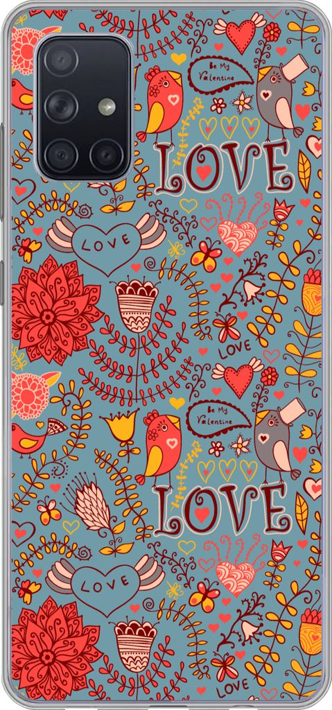 MuchoWow Handyhülle Schutzhülle Hülle für Telefoonhoesje Samsung Galaxy A51 5G Mädchen - Vogel - Liebe - Muster - Mädchen - Kinder - Kinder...