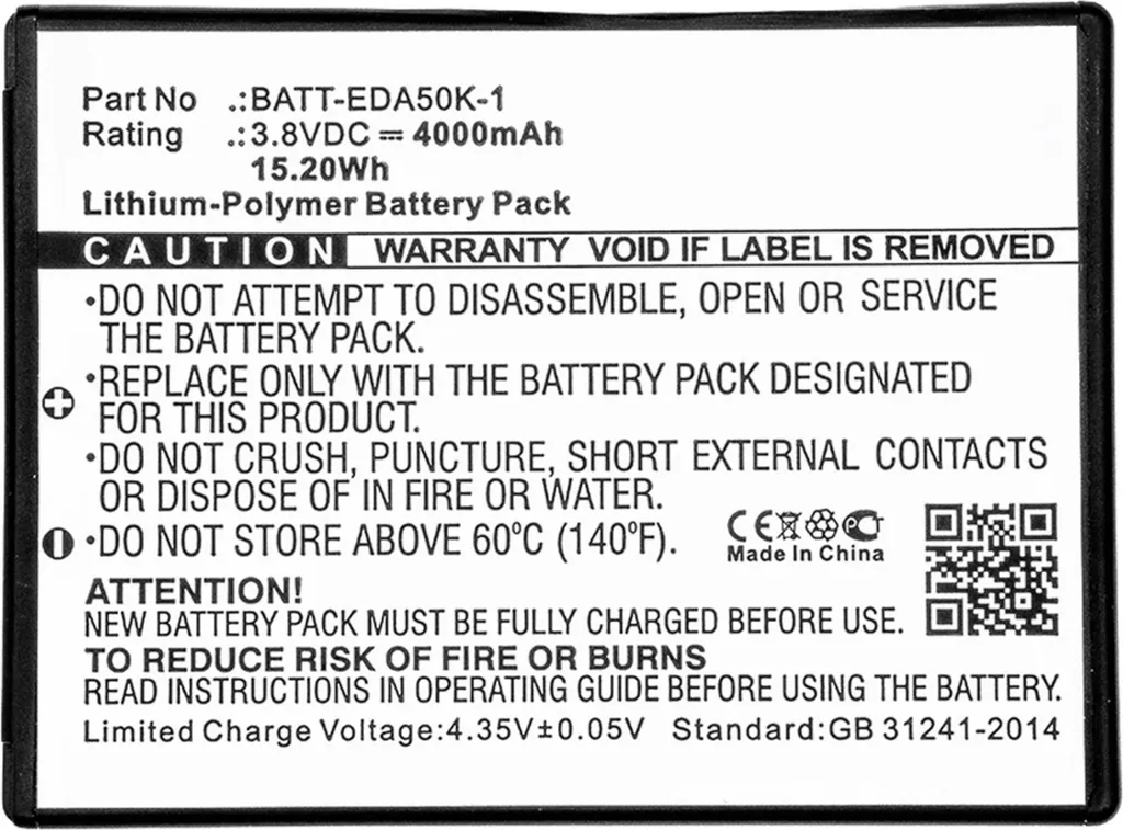 Batterie de rechange pour lecteur de codes barres Honeywell Scanpal - 2