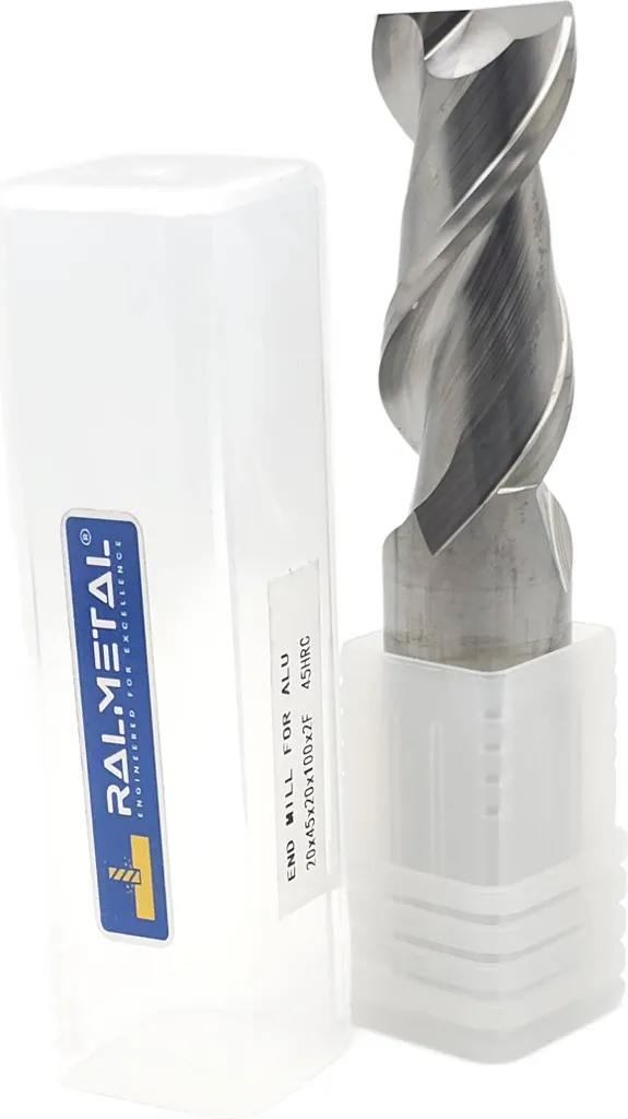 Fraise à queue carbure pour aluminium VHM 2 dents 20 x 45 x 100 mm 45 HRC