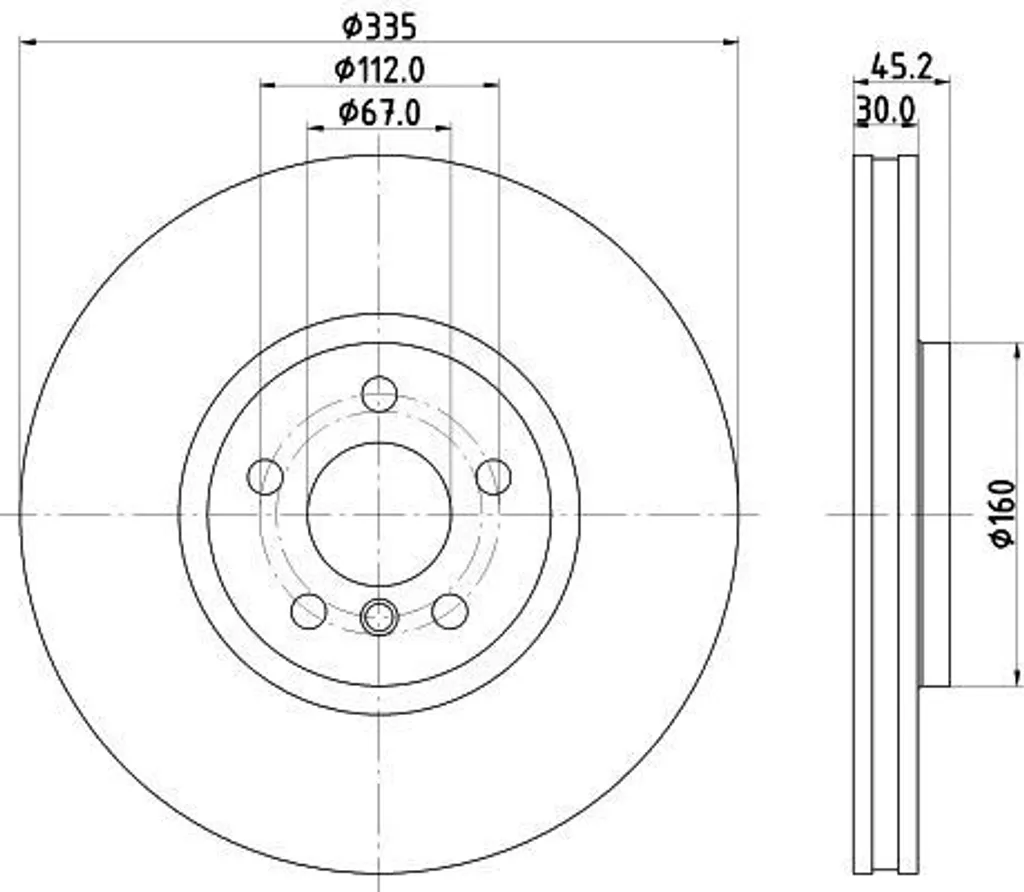 Disque de frein ventilé HELLA 355 133-111 anticorrosion pour Mini série F5x F6x