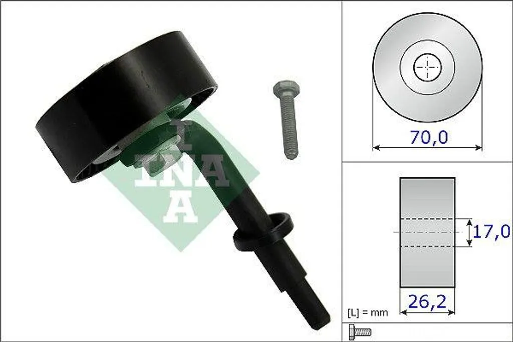 Galet tendeur INA 531078310 pour courroie BMW Série 3 E46 E90 et X5 E53