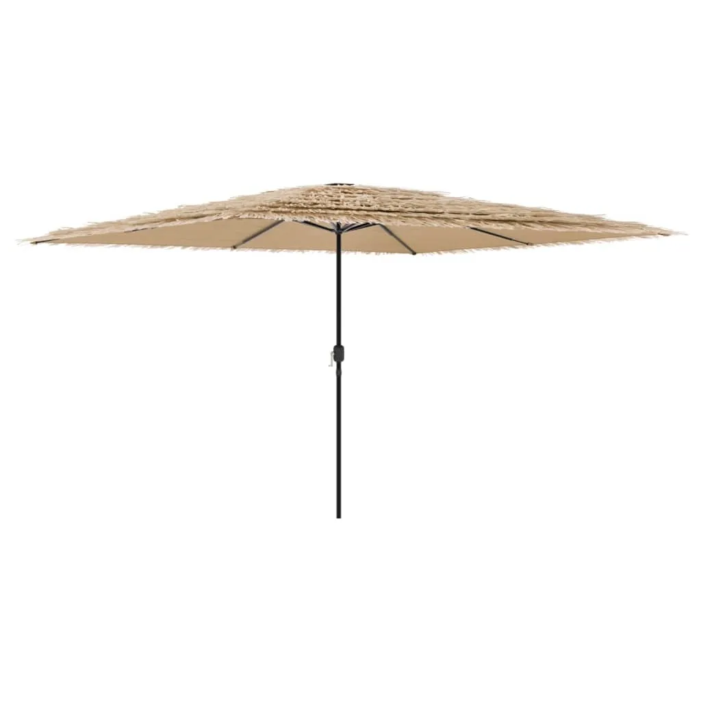 vidaXL Parasol avec mât en acier brun 388x388 cm - Protection UV Jardin