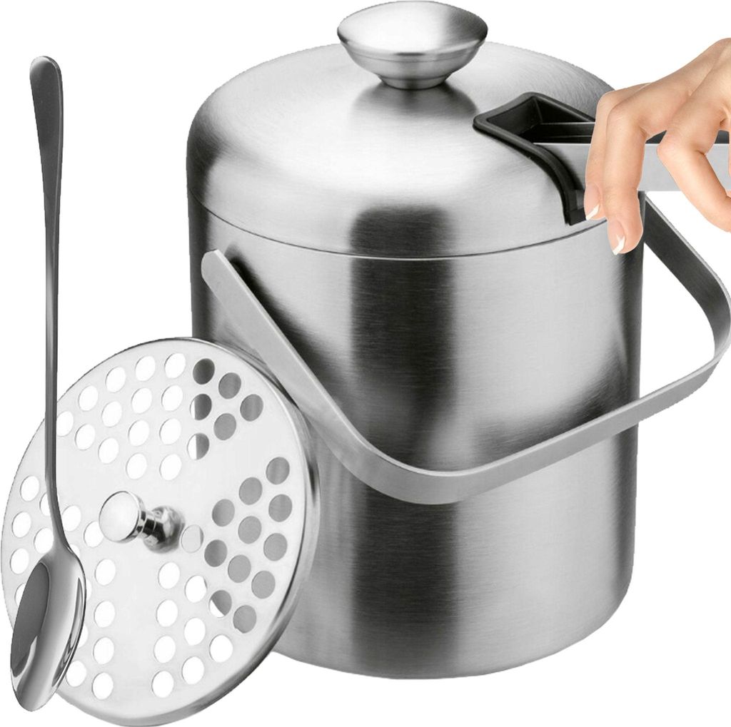 Doppelwandiger Eiskübel für Eiswürfel 1,3 Liter mit Deckel Produktbild 