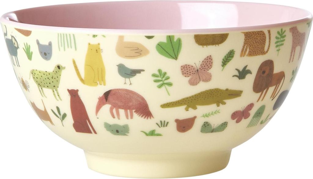 Rice Melamin Schüssel - Dschungel Motiv Pink 700ml