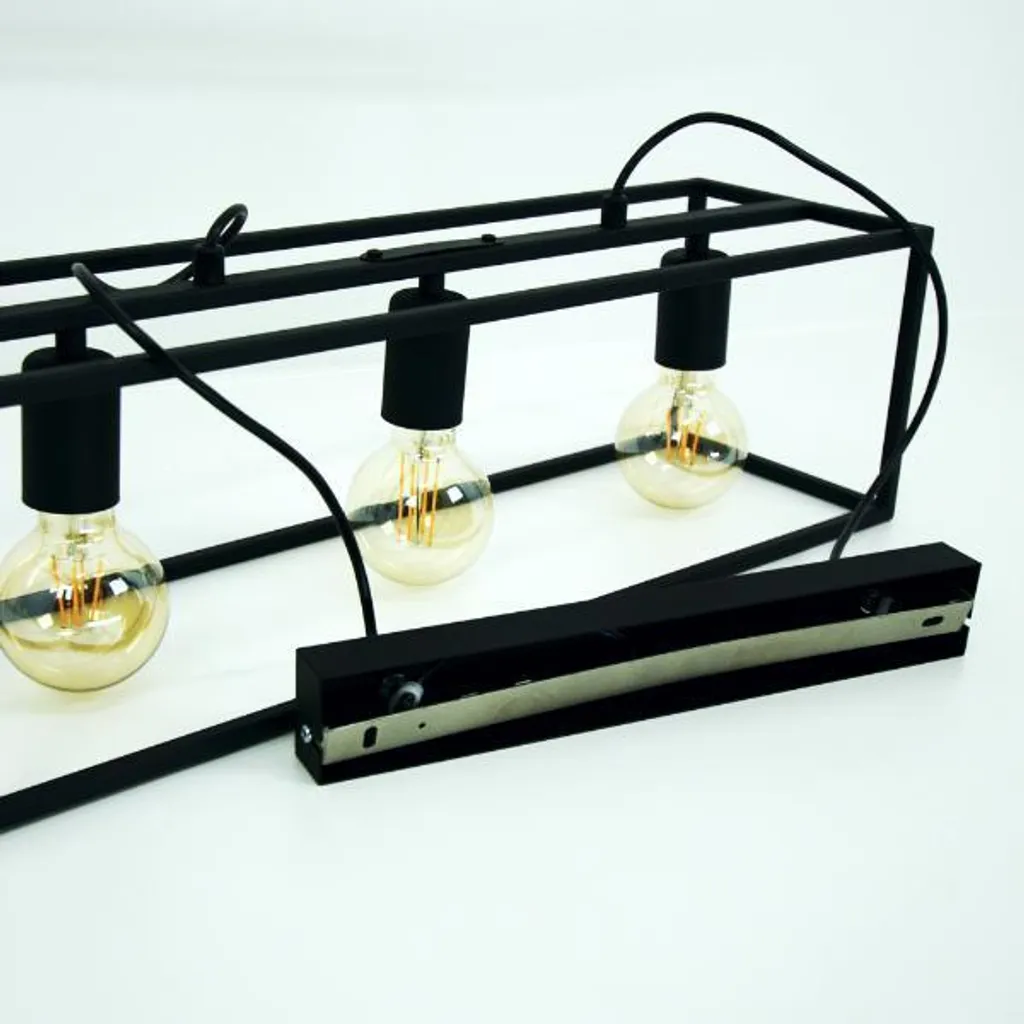 Lampada Sospensione Horus 2862/Z-B-3 Nera E27 Regolabile 3 Luci - 5