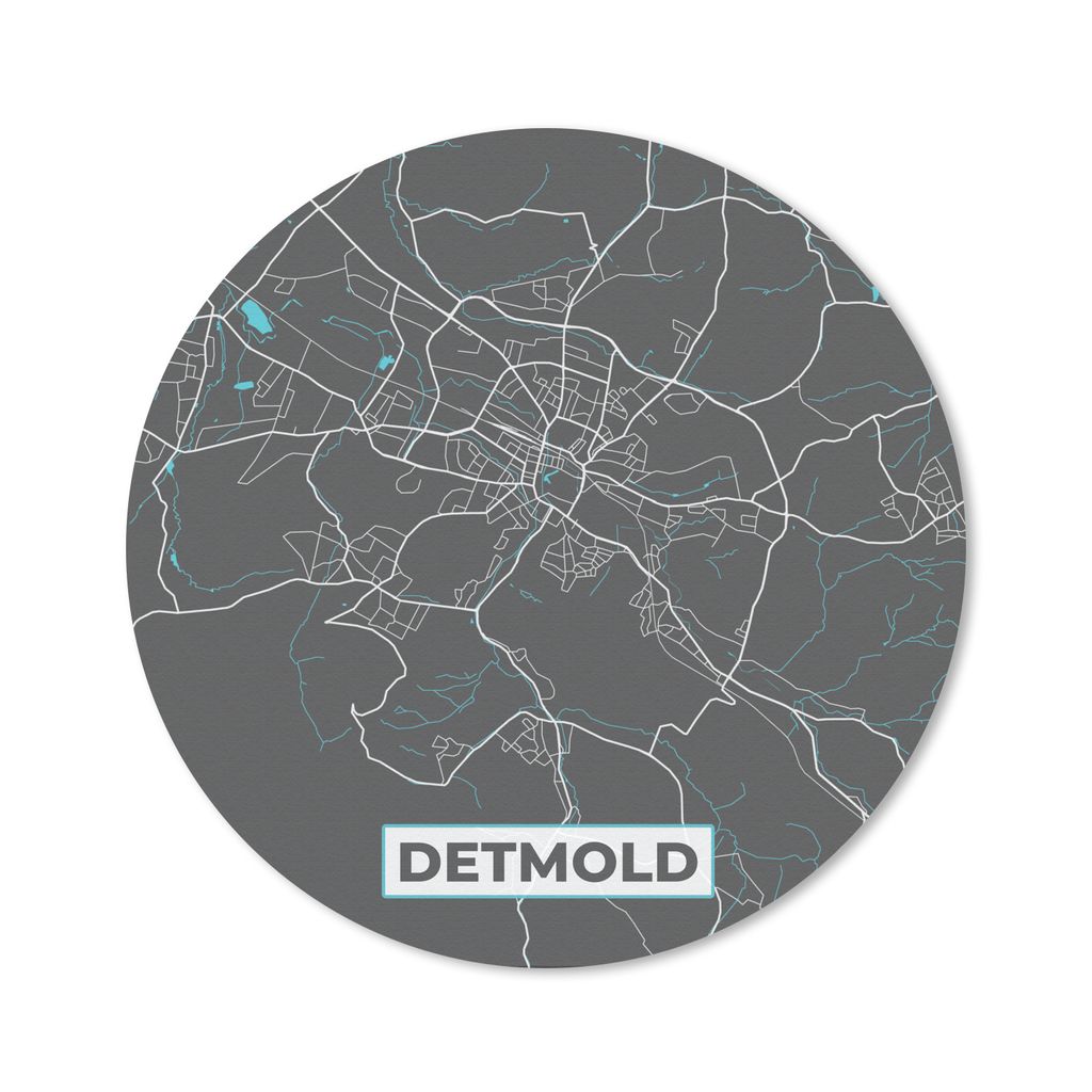 MuchoWow Mauspad Mousepad Stadtplan - Detmold - Deutschland - Karte 30x30 cm - Mousepads - Maus Mat - Pad - Mausunterlage - Tischunterlage - Schr...