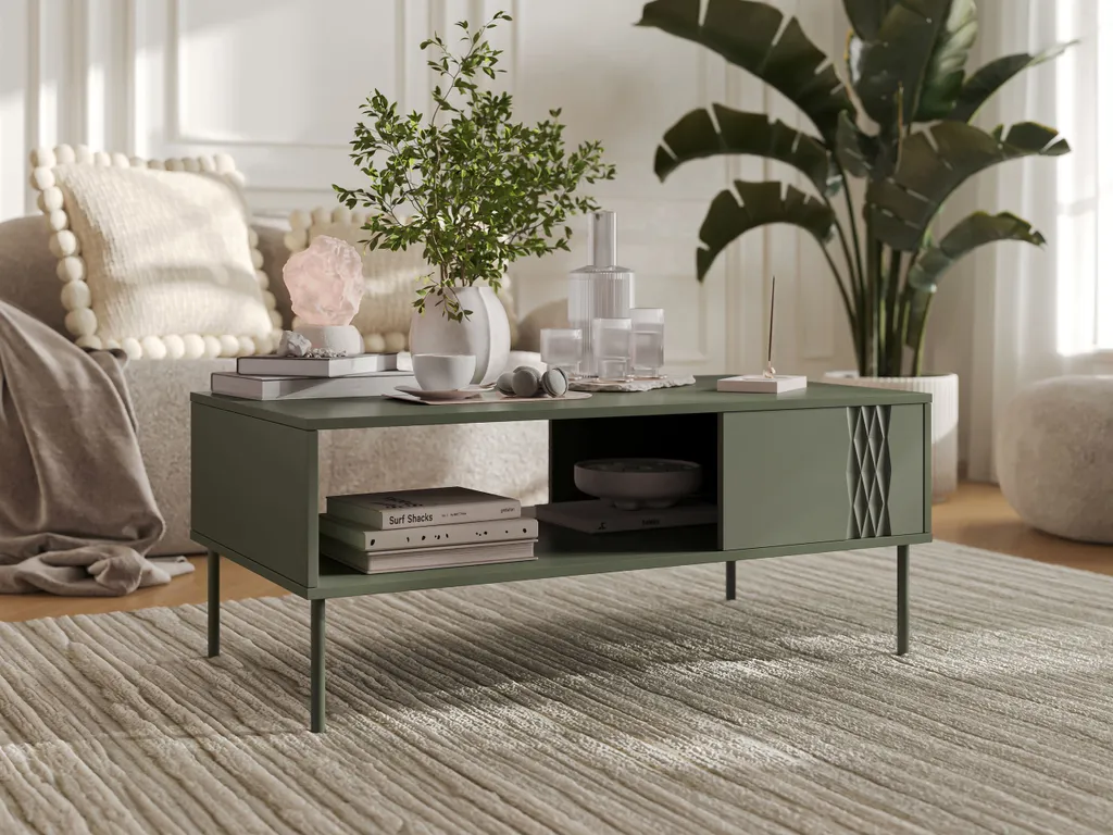 Table basse HARTSELE verte : gagnez de la place avec style et solidité