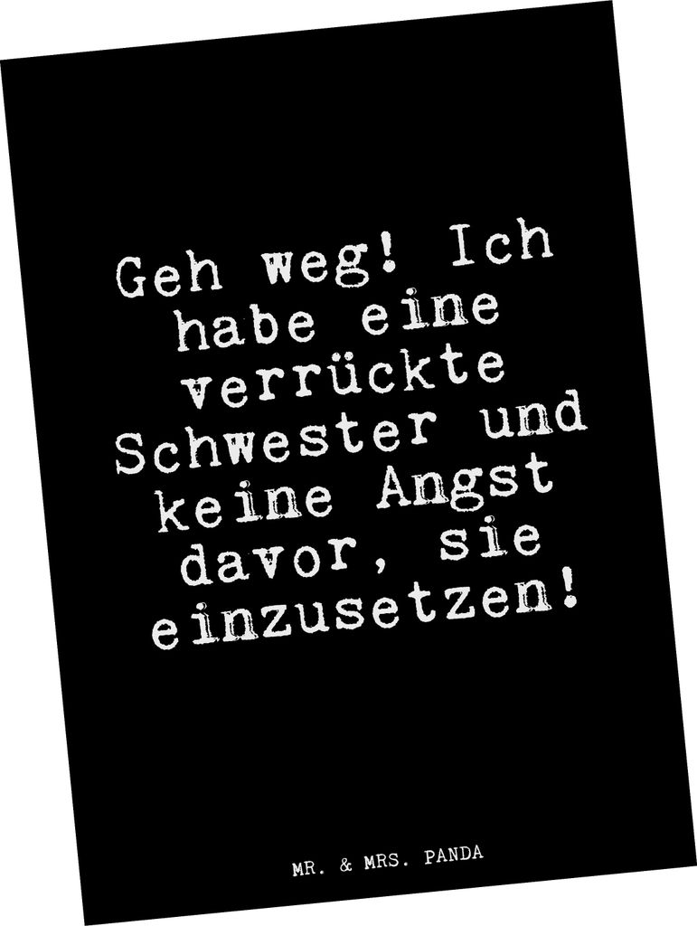 Mr. & Mrs. Panda Grußkarte Geh weg! Ich habe... - Schwarz - Geschenk, Postkarten, Glizer Spruch Sprüche Weisheiten Zitate Lustig Weisheit Worte, ...
