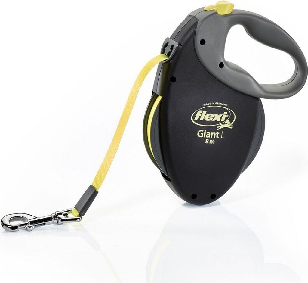 Flexi - Einziehbare Hundeleine "Giant Neon", L TL5378 (8 m) (Schwarz/Grau/Gelb)