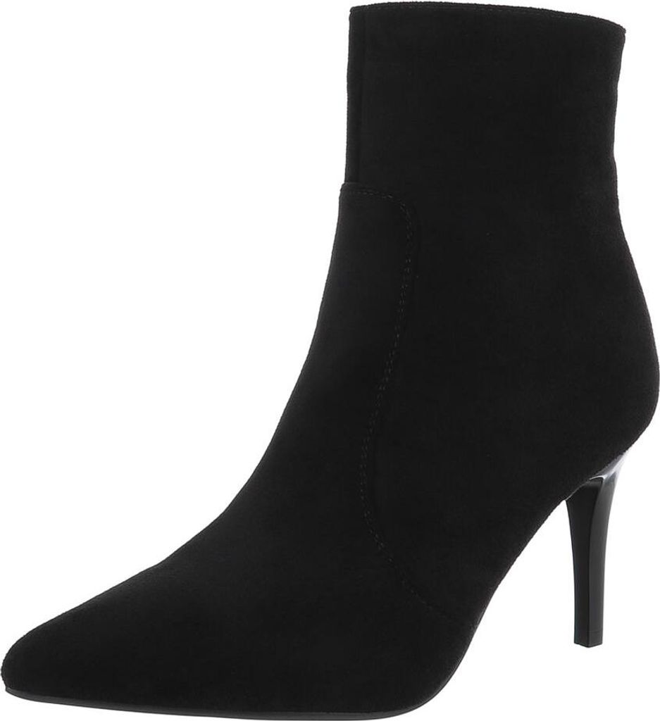 Ital-Design Damen Stiefeletten Gelkissen Wildlederoptik High-Heel Stiefeletten 90153148 Schwarz Gr. 40