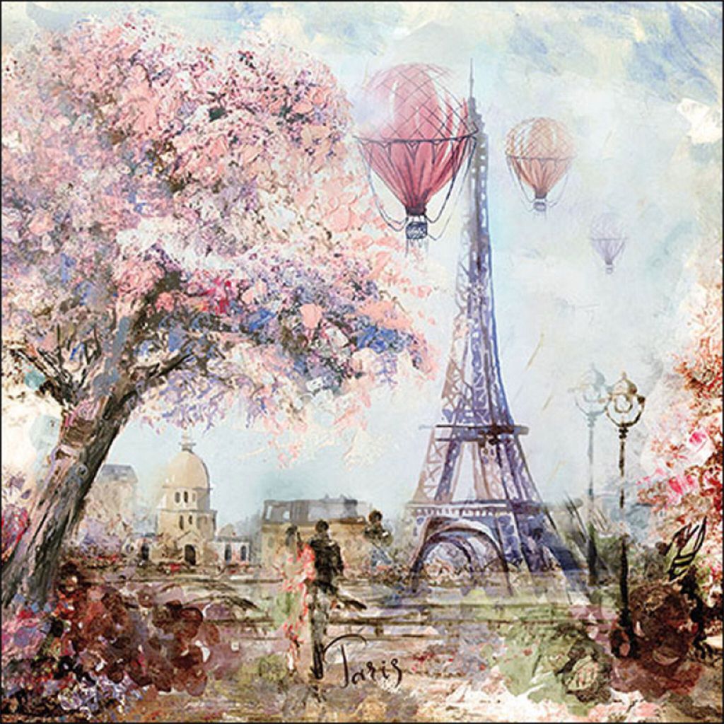 Ambiente Serviette Paris Art 33x33 cm 20 Stück Nostalgie Design Motivtücher