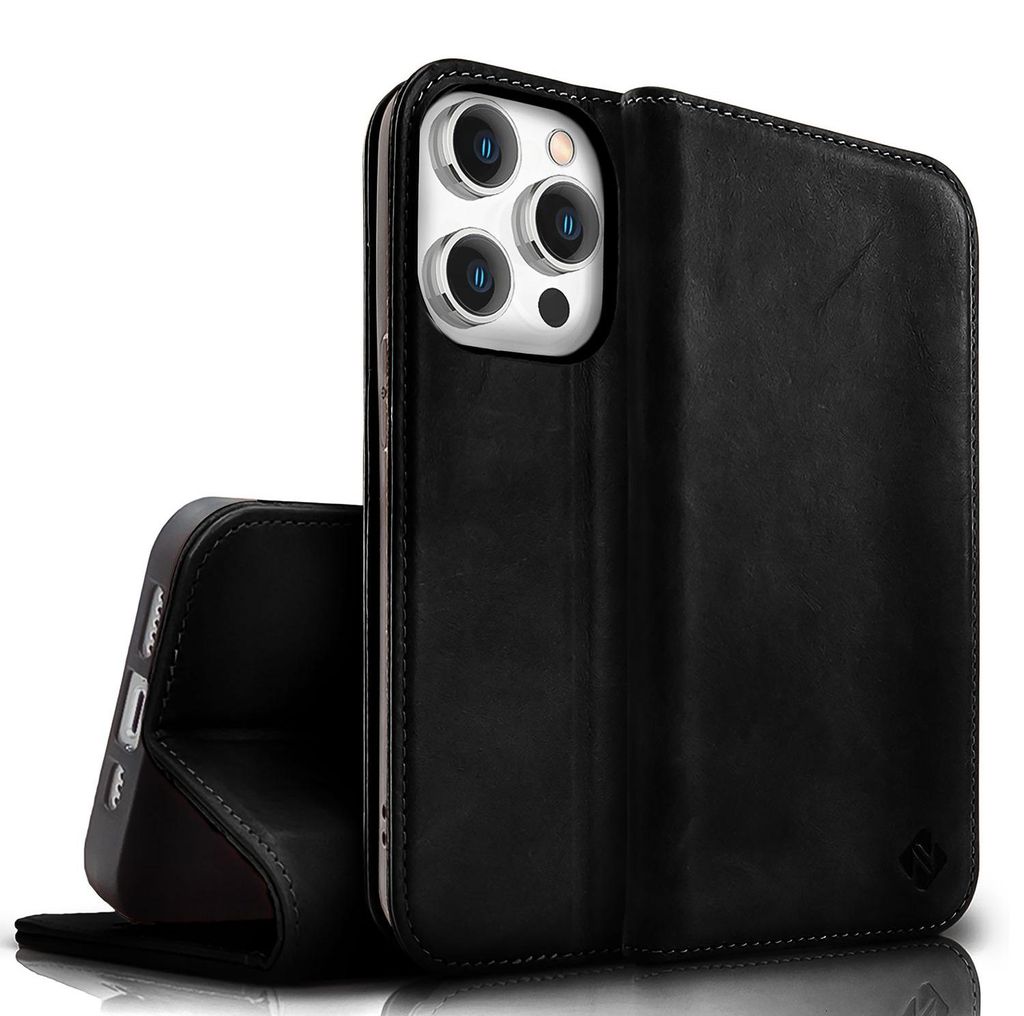 Etui z klapką NALIA z prawdziwej skóry do iPhone'a 15 Pro, Zdjęcie produktu 