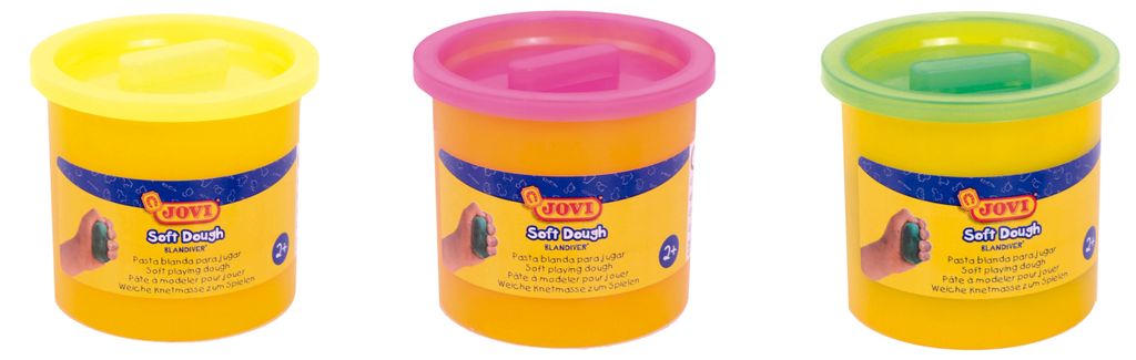Jovi Soft Dough BLANDIVER neon Knetmasse 3er Schachtel, Produktbild 