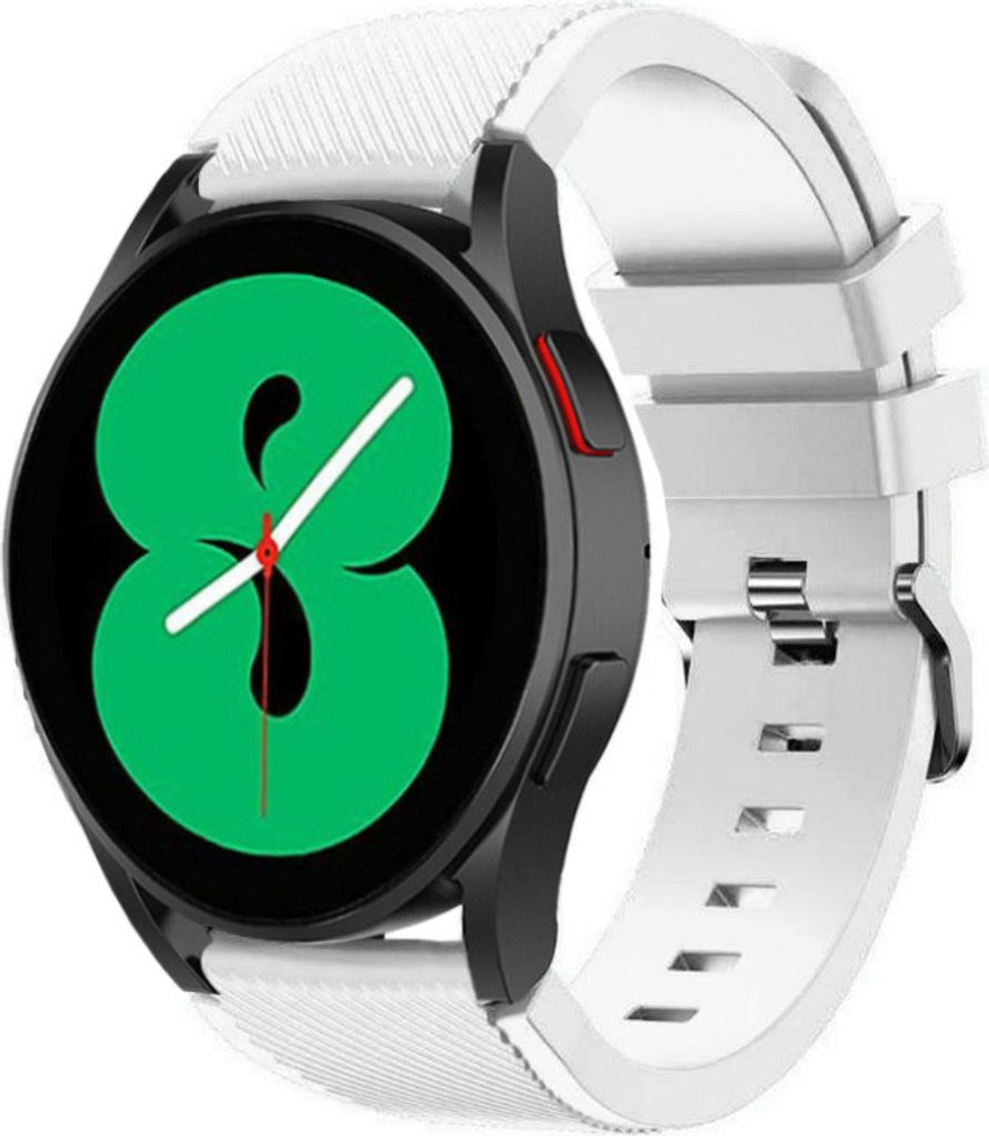 Strap-it Silikon Armband Weiß – kompatibel mit Samsung Galaxy Watch 7 (40/44mm), Watch 6 (Classic), Watch 5 (Pro), Watch 4 (Classic) & Watch FE ...