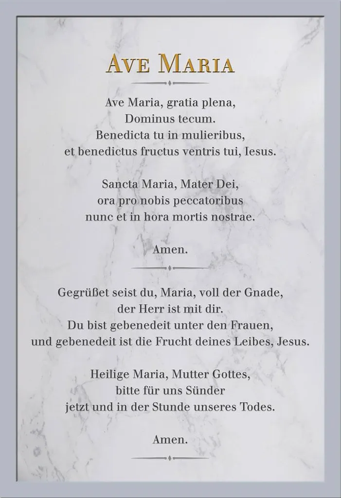Quadro Ave Maria 61x91,5 Cornice Shinsuke MDF Argento e Acrilico