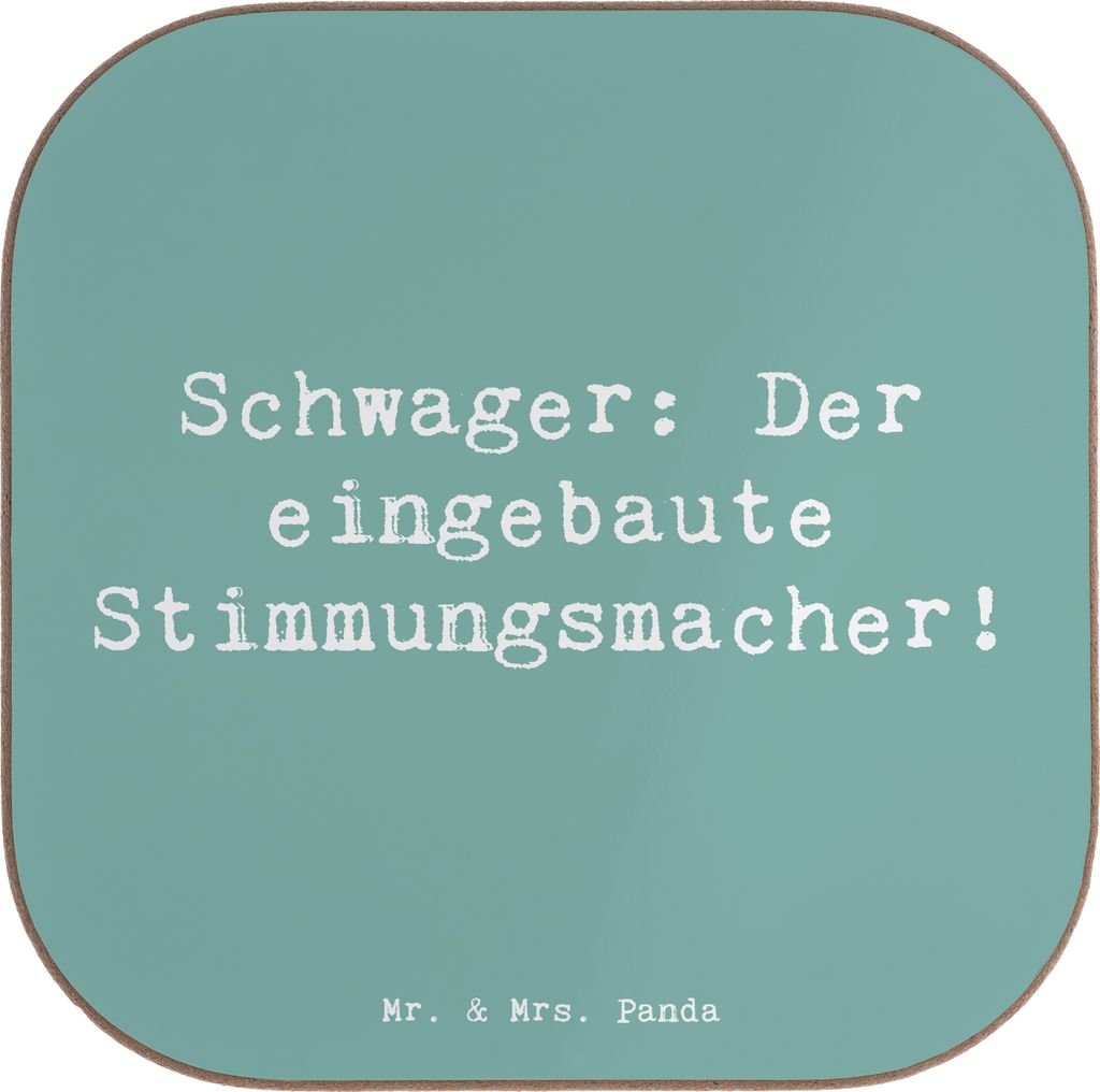 Mr. & Mrs. Panda Holzuntersetzer Spruch Schwager Stimmungsmacher - Meeresbrise - Geschenk, Humor, Familie, gläseruntersetzer, Geschenke, Untersetz...