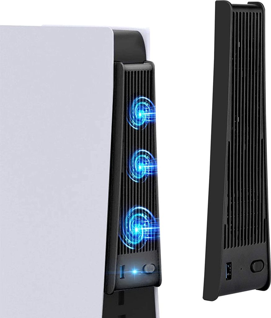 MMOBIEL 3 externe Kühlventilatoren Für PlayStation 5 PS5 Digital Edition schwarz