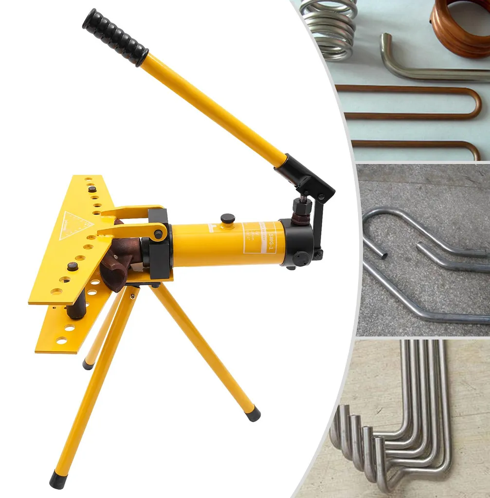 Cintreuse hydraulique manuelle 10T avec 6 matrices de cintrage - Jaune - 2