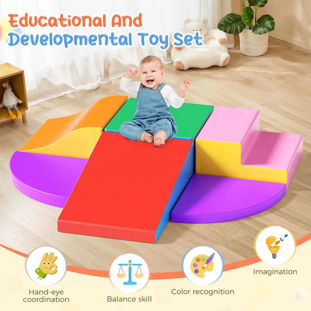 Jeu de construction intérieur pour enfant - 6 blocs de mousse - Rouge